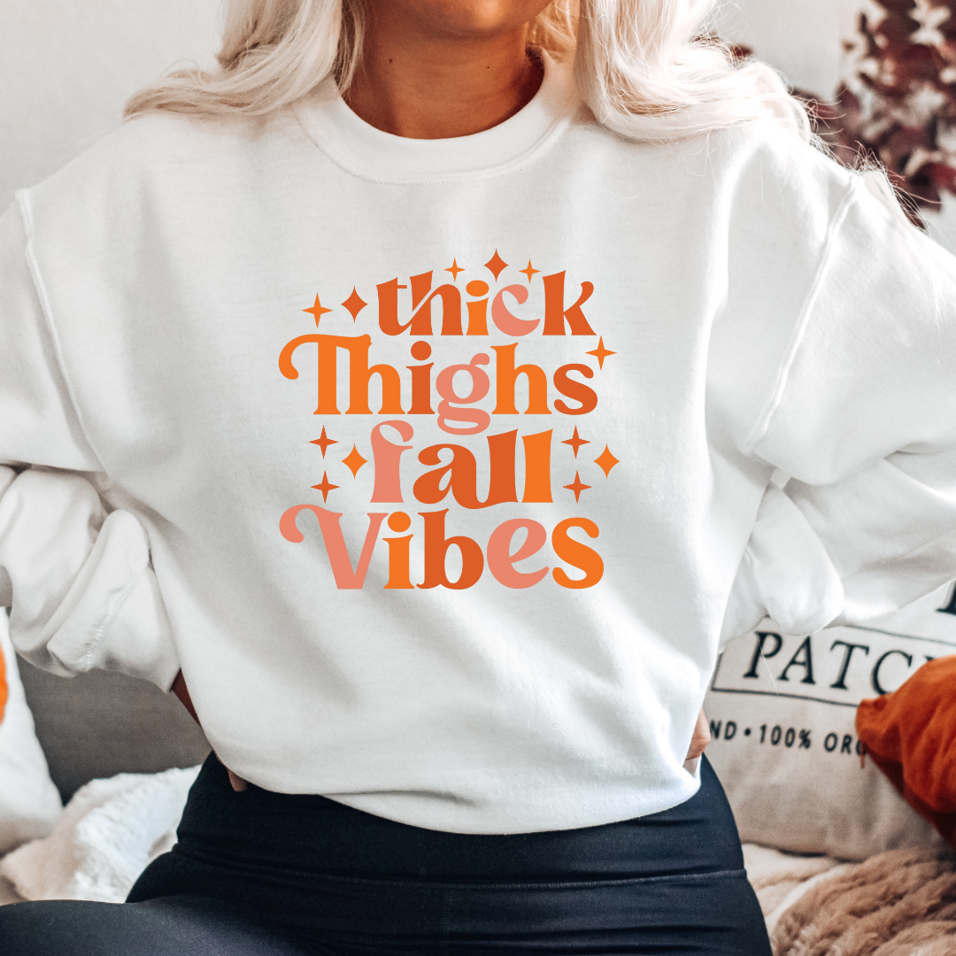 Thick Thighs Fall Vibes DTF Full Colour Transfers