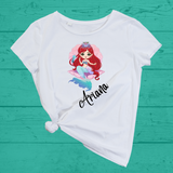 Aria Mermaid Doll Girl DTF Full Colour Iron on T Shirt Transfers