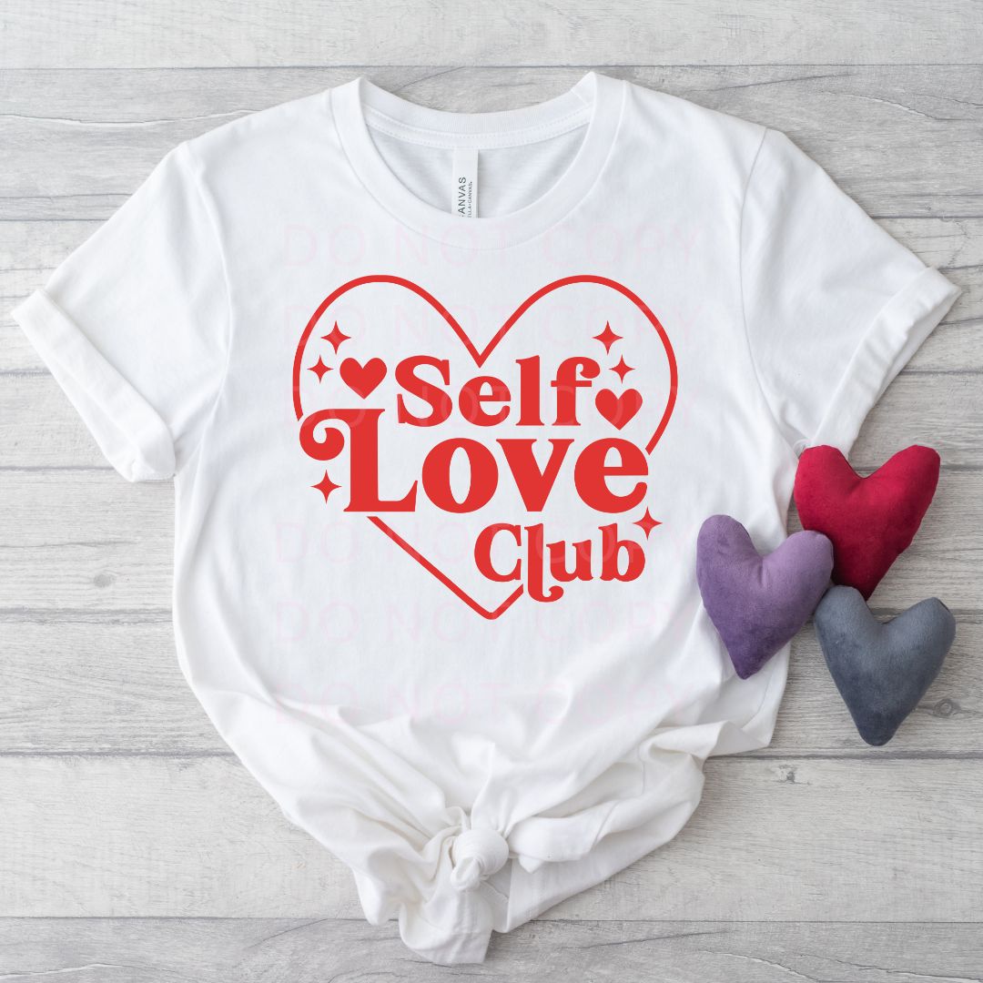 Red Self Love Club DTF Full Colour Transfers