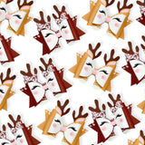 Dasher and Dancer Reindeers Faux Leather DIY Hair Bow Loops & Craft Cutout Sheets