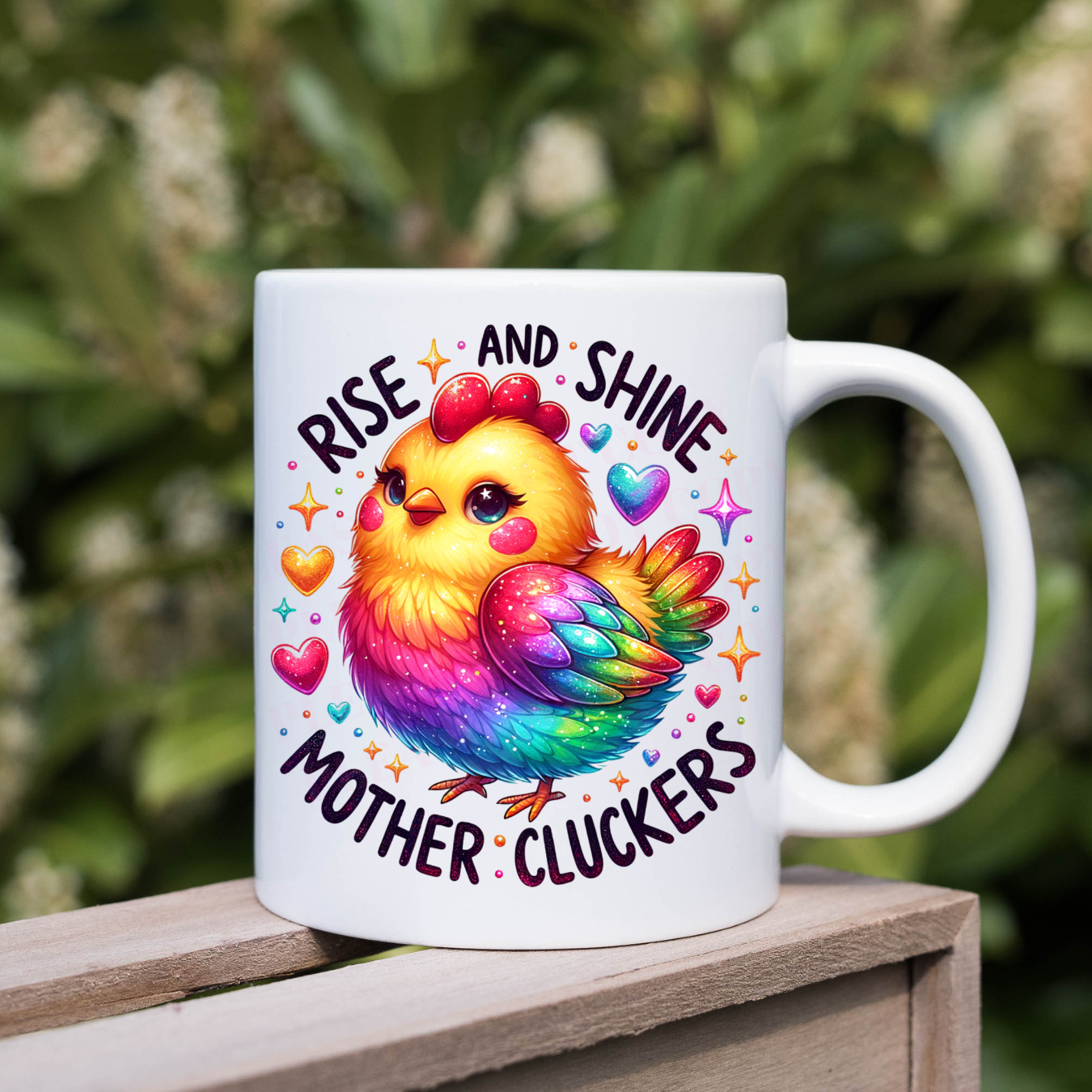 Rise & Shine Mother Cluckers UV-DTF Decal- 7.5 cm