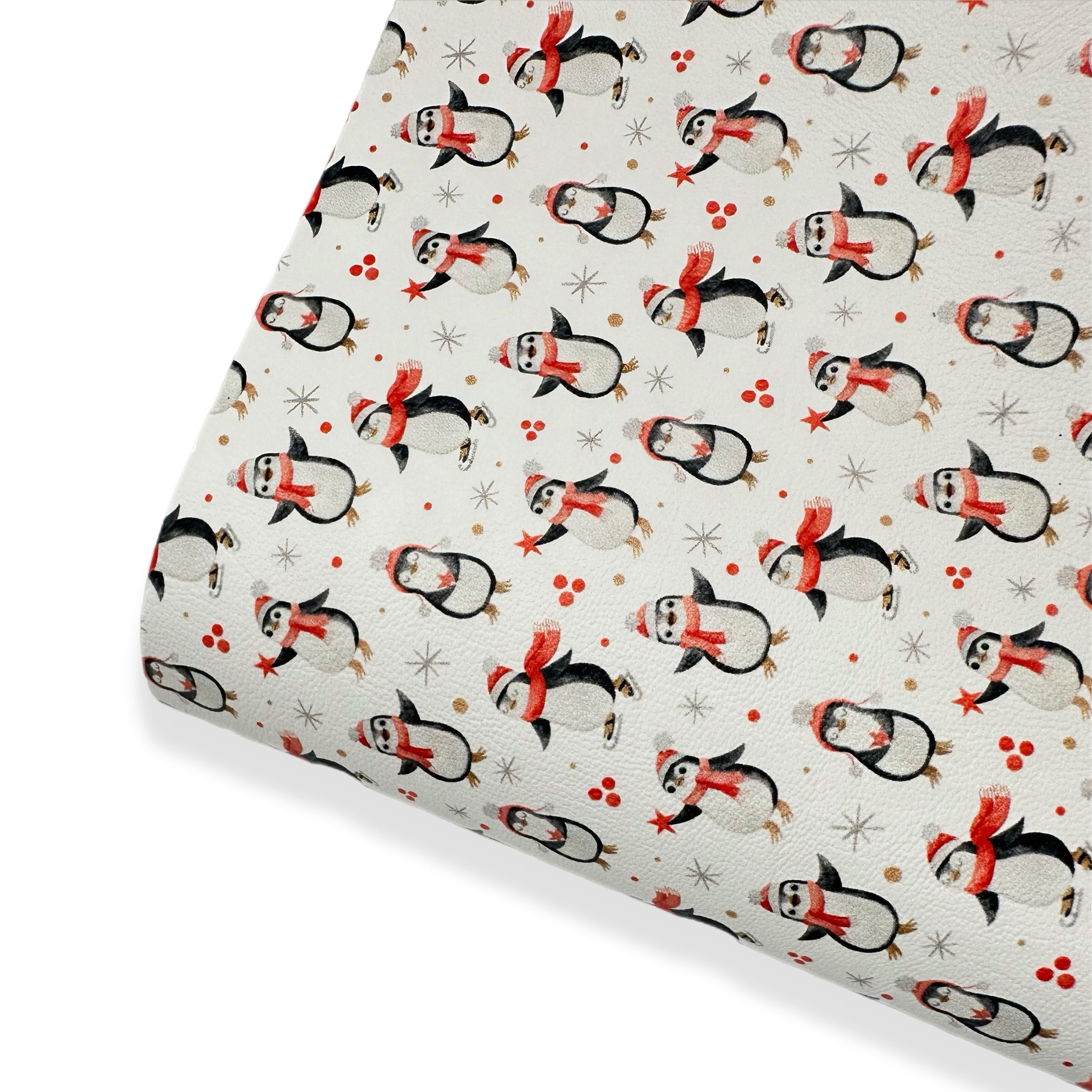 The Xmas Penguin Premium Faux Leather Fabric