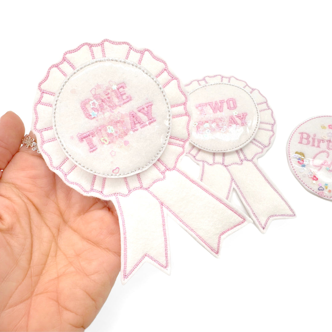 Rosette Blank Embroidered Feltie Badges