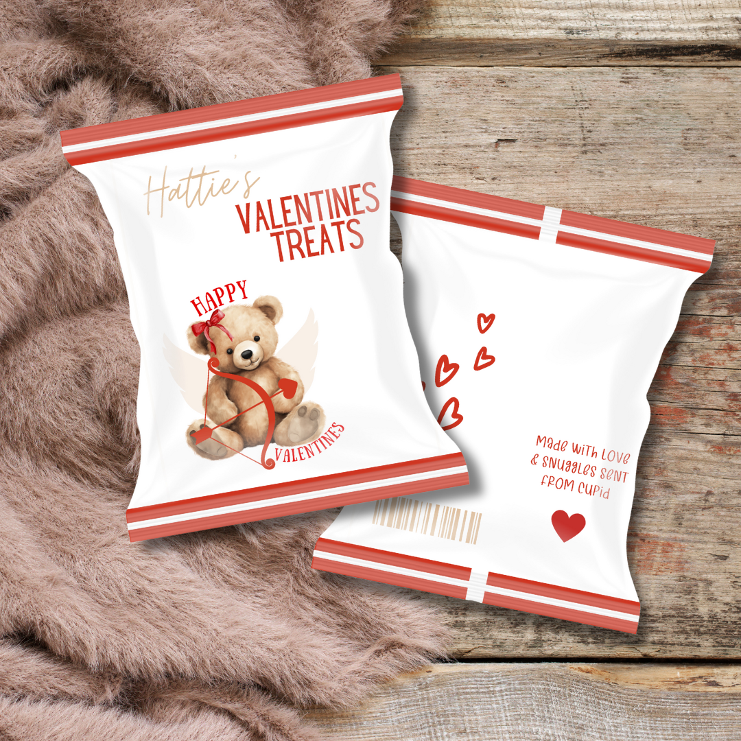 Red Teddy Valentines DIY Treat Packs