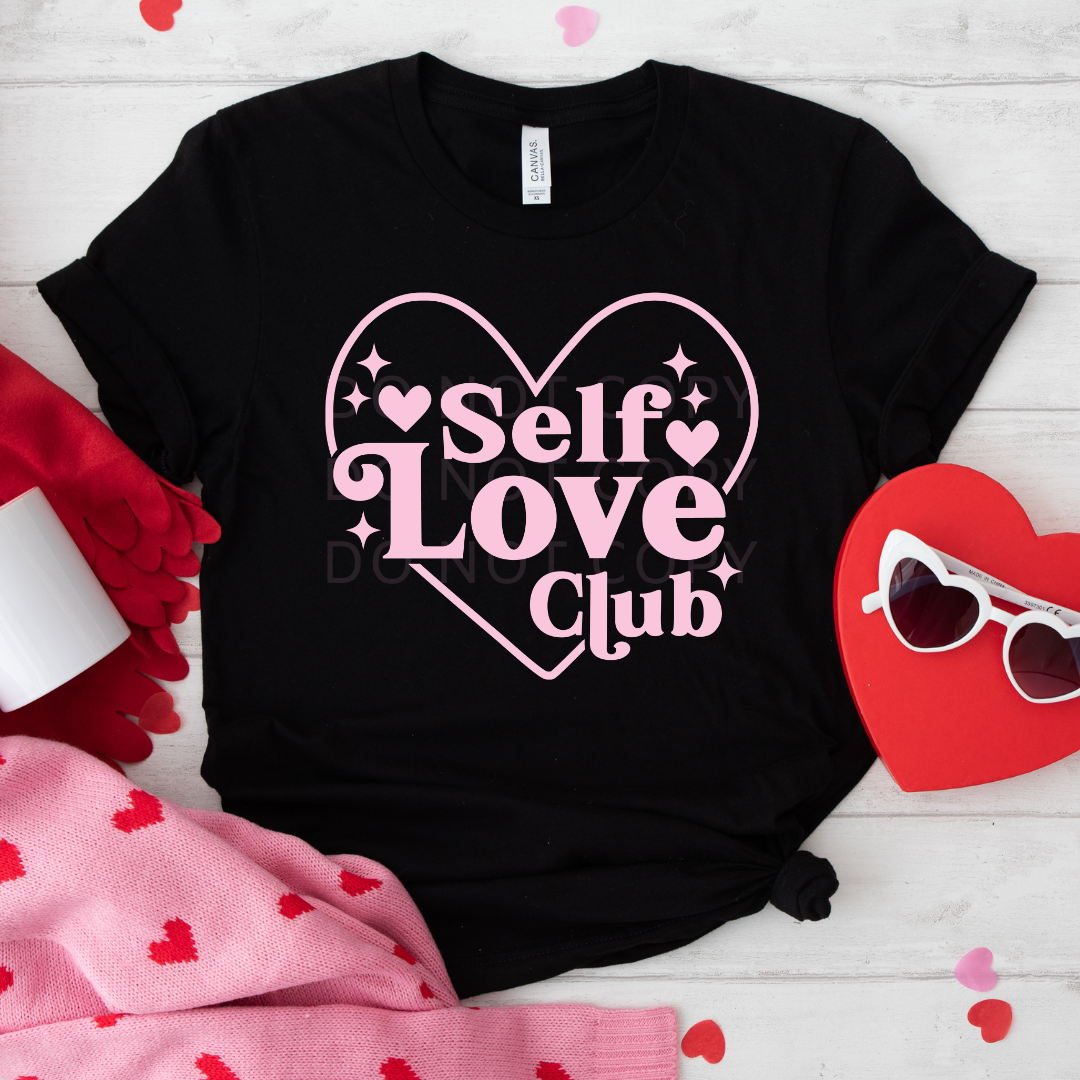 Pink Self Love Club DTF Full Colour Transfers