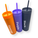 Skinny Tumbler with Straw 16 oz- 31 Colour Shades