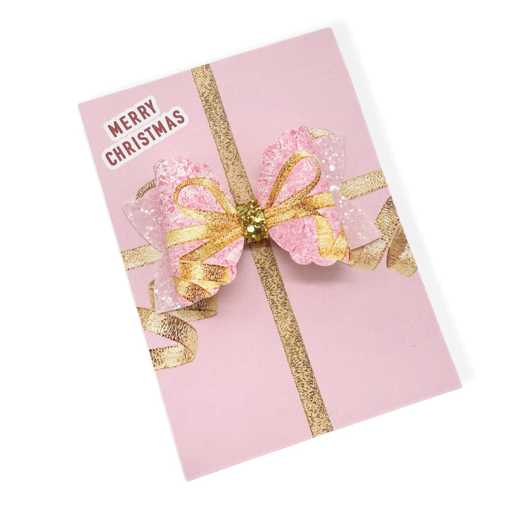 Pink & Gold Ribbon Gift Bow Display Cards- Pack of 4