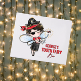 Personalised Tooth Fairy Pirate Boy Mini gift Box DTF Full Colour Transfer- 13 x 11cm