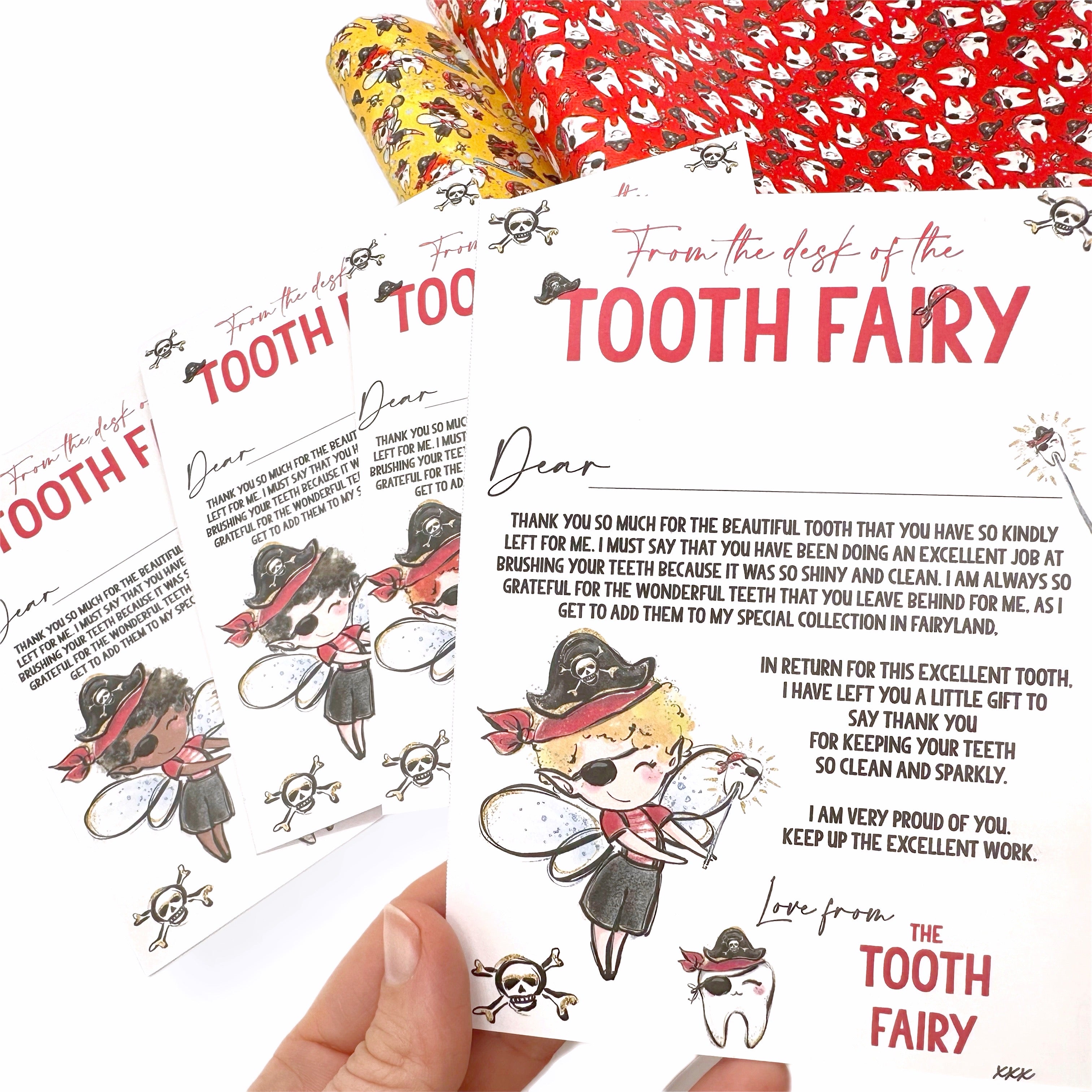 Tooth Fairy Pirate Boys A6 Cards- Pack of 4