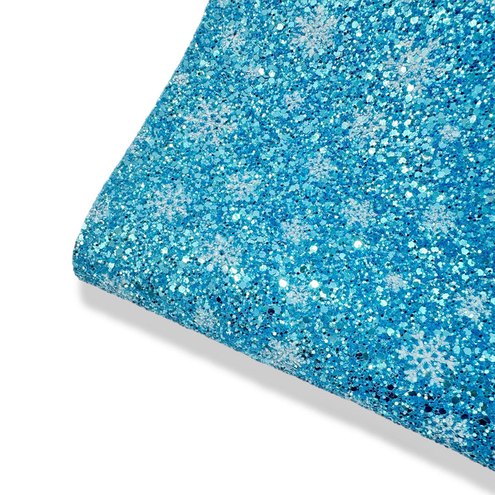 Limited Edition Frozen Snowflakes Chunky Glitter Fabric