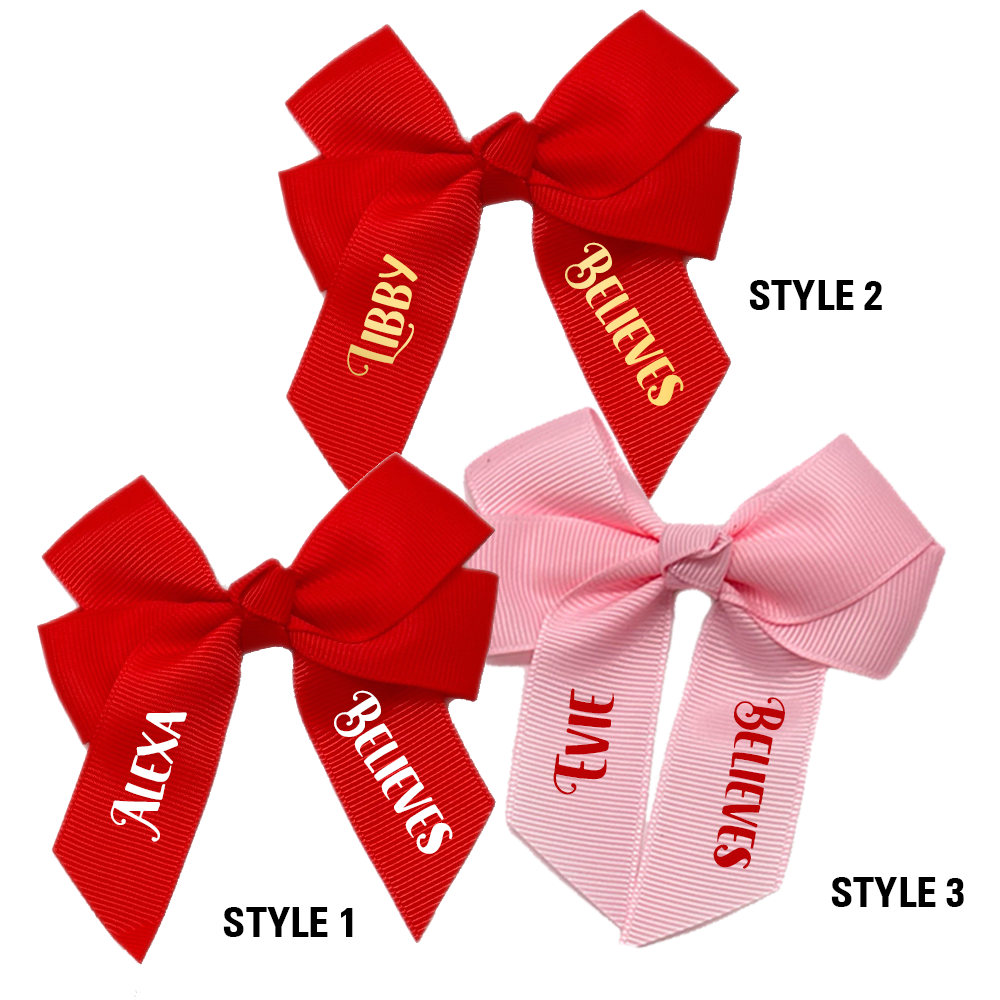 Personalised Name Believe's Bow DTF Mini Transfers for Ribbon Bows