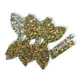 Christmas Glitters Pre Cut Chunky Glitter Bow Tails & Centres 3.5”- 4 Pack