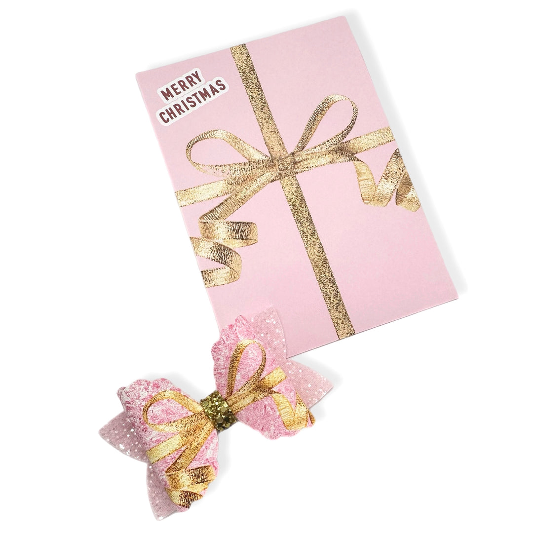 Pink & Gold Ribbon Gift Bow Display Cards- Pack of 4