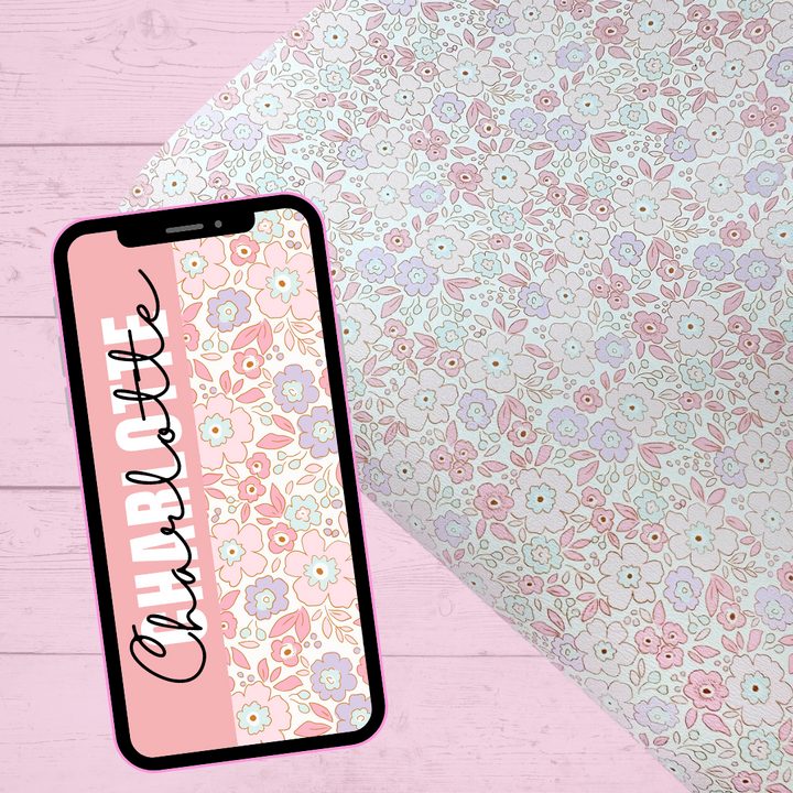 Ditsy Florals Personalised Phone Wallpaper- Set of 6