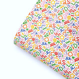 Party Doodles Premium Faux Leather Fabric