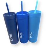 Skinny Tumbler with Straw 16 oz- 31 Colour Shades