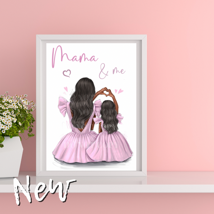 Mama & Me Girly Premium Card or Canvas Prints