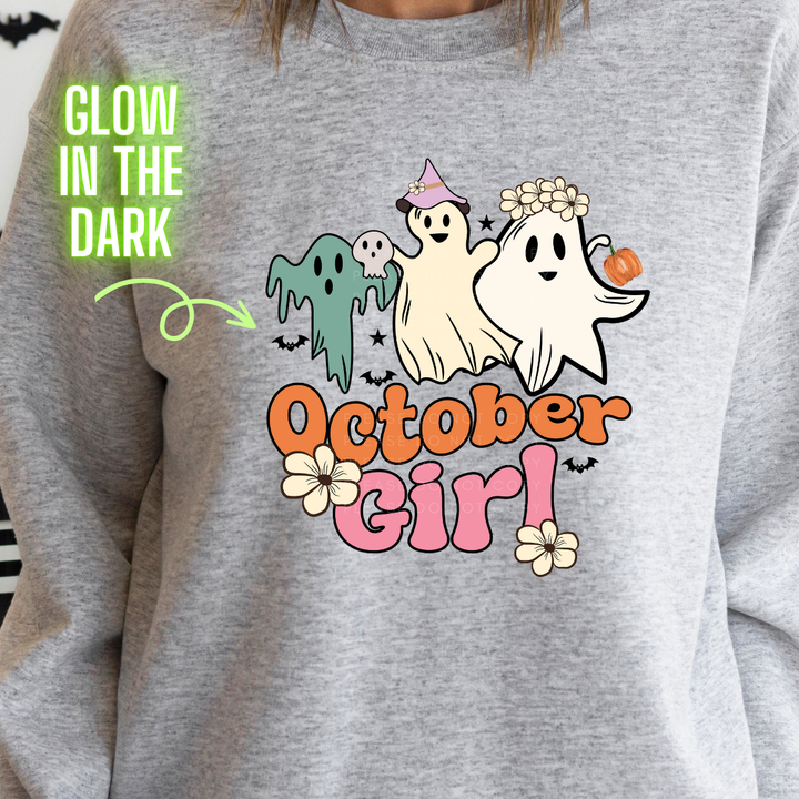 October Girl Glow in the Dark Full Colour Iron on T Shirt Transfers