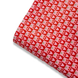 Cherry Check Premium Faux Leather Fabrics