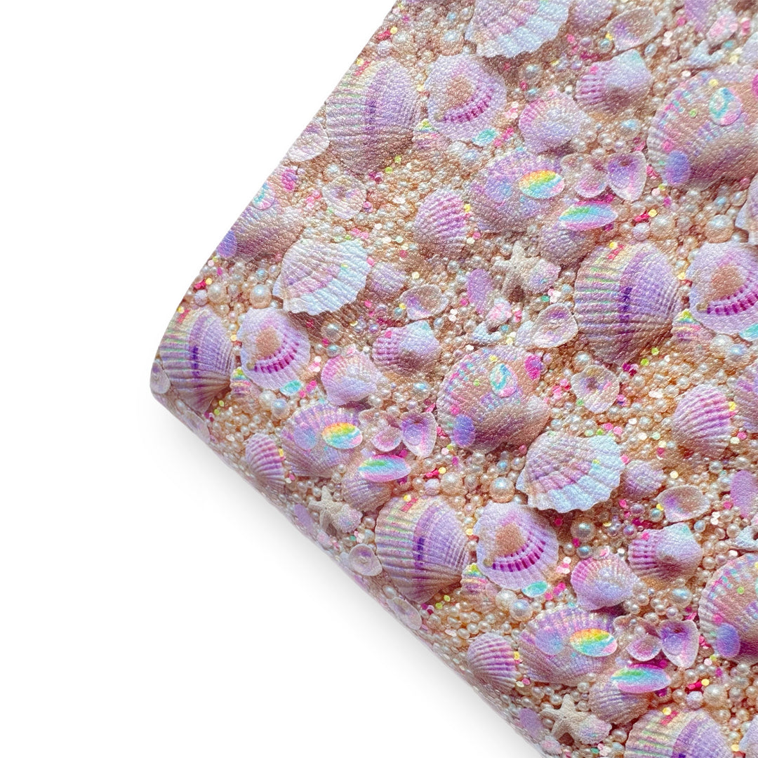 Seashell Heaven Premium Faux Leather Fabric