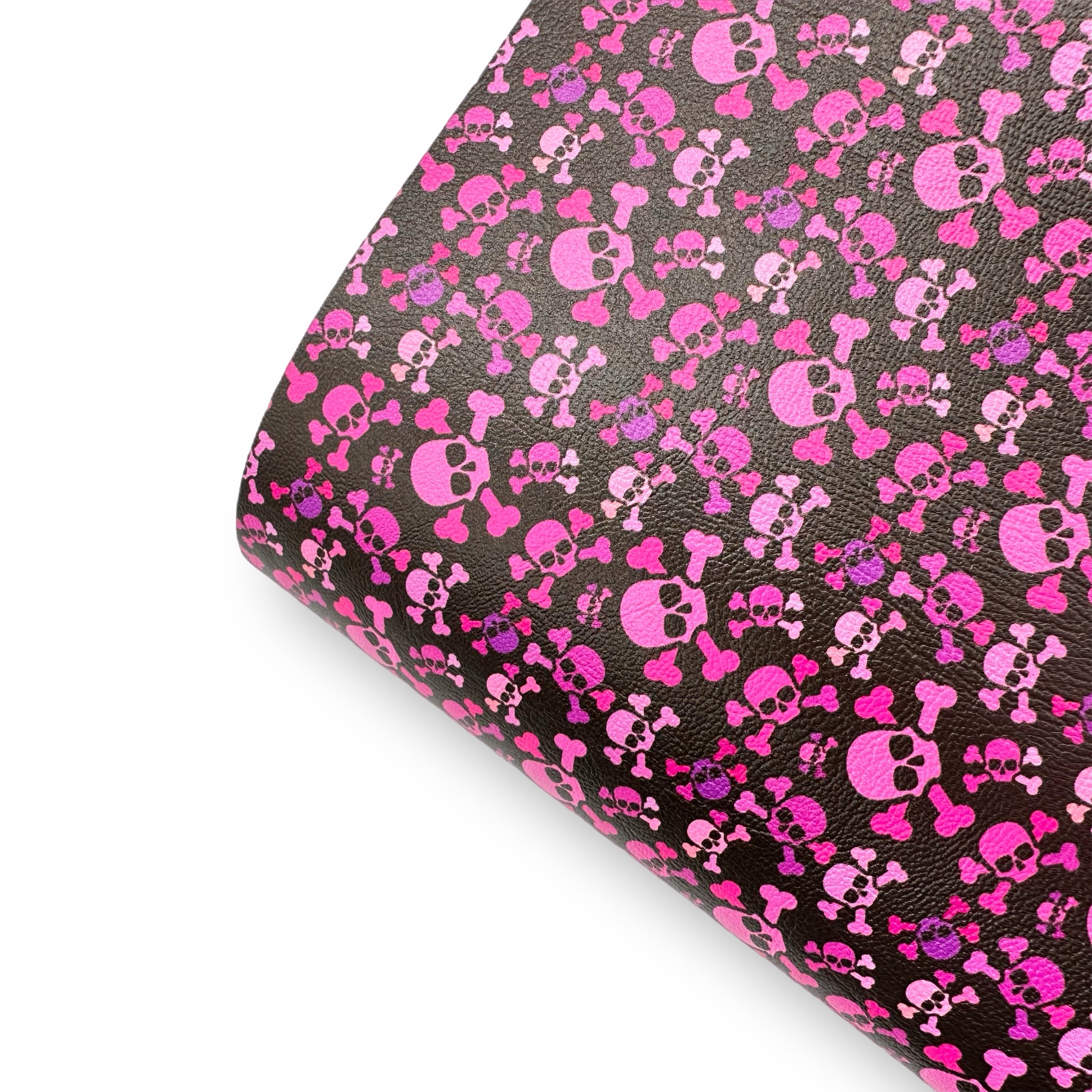 Pretty Pirate Skulls Premium Faux Leather Fabric