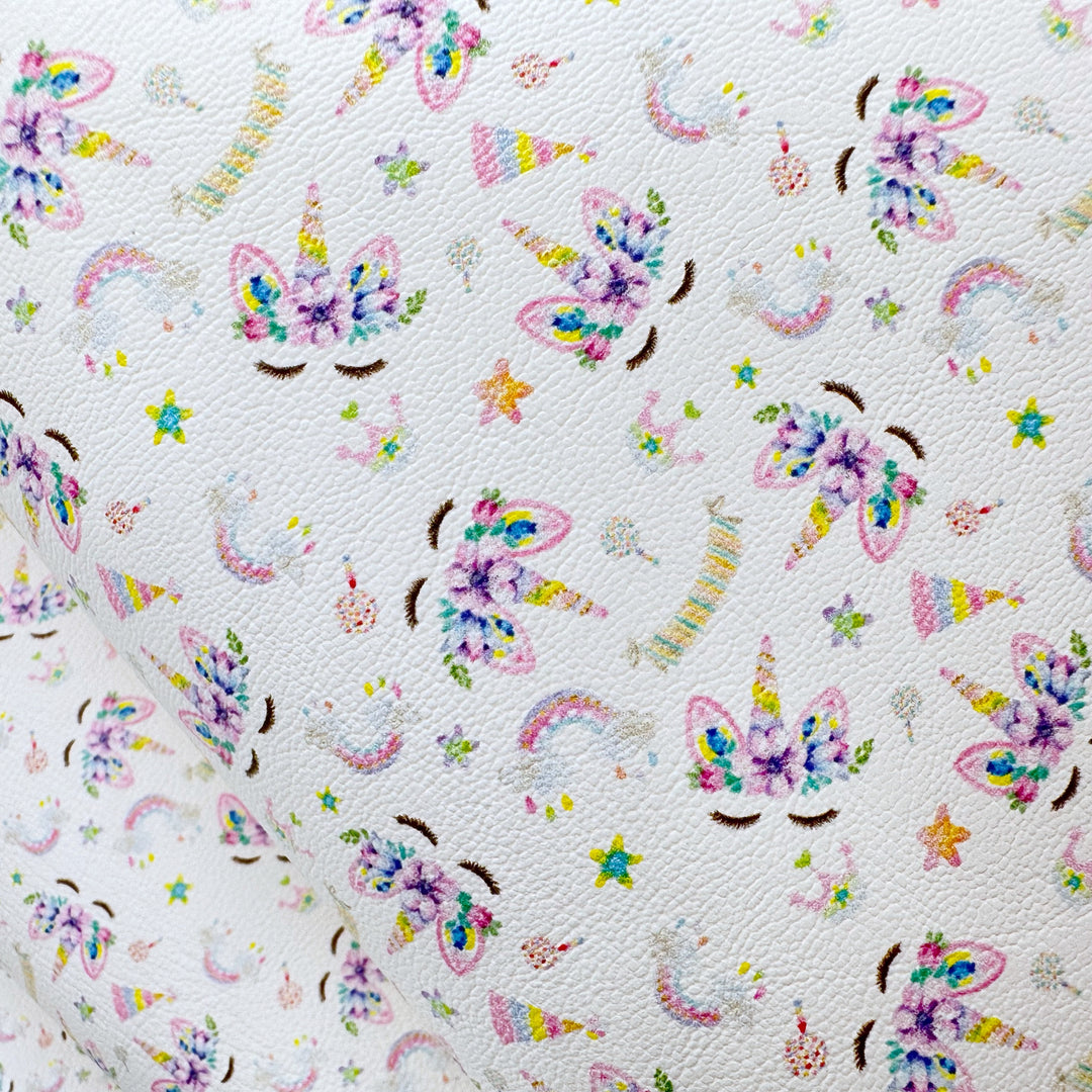 Sleepy Unicorn Lane - Multi Directional Premium Faux Leather Fabric Sheets