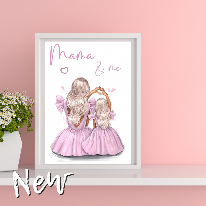 Mama & Me Girly Premium Card or Canvas Prints