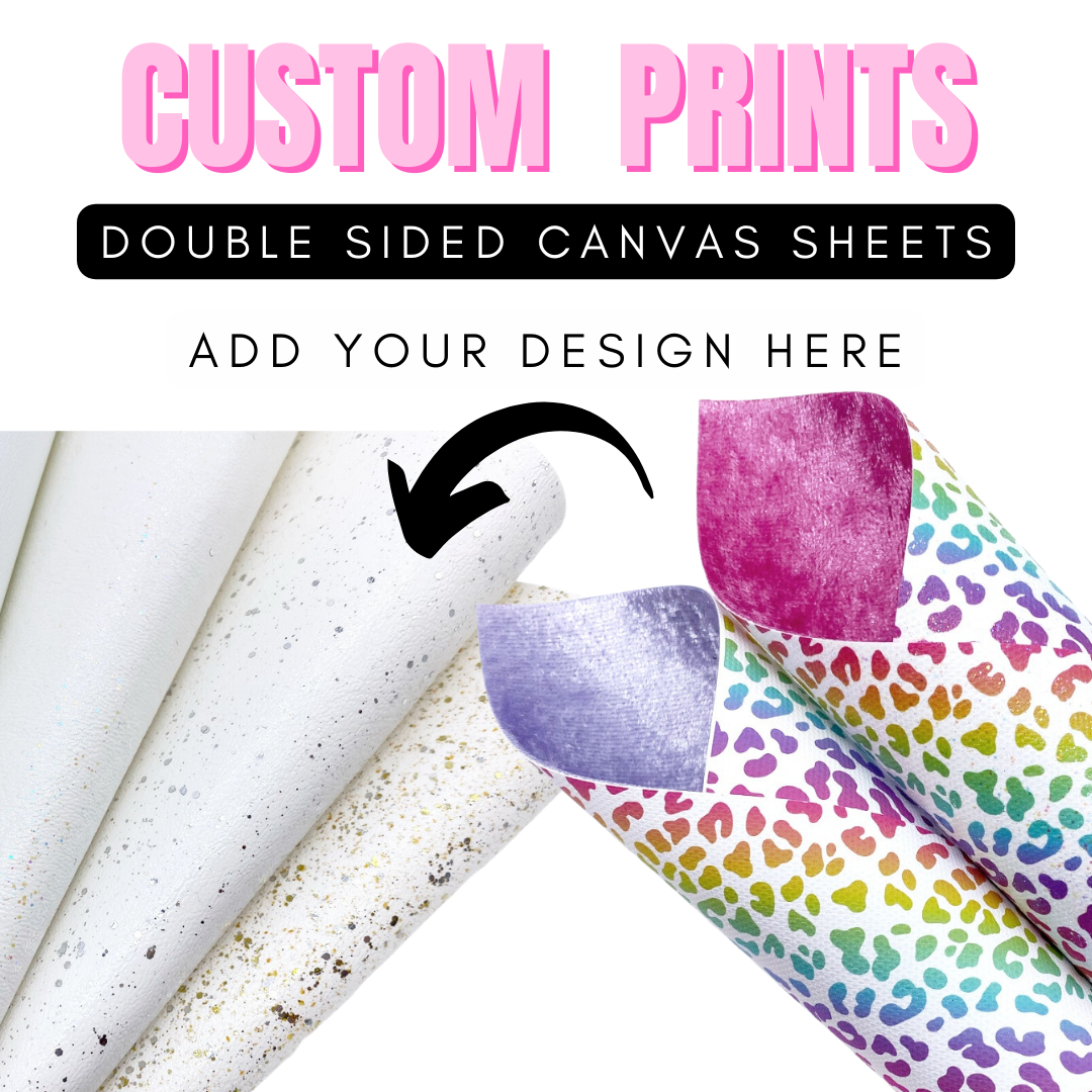 Print your own OR Choose any existing design Double Sided Printed Glitter Canvas Fabric