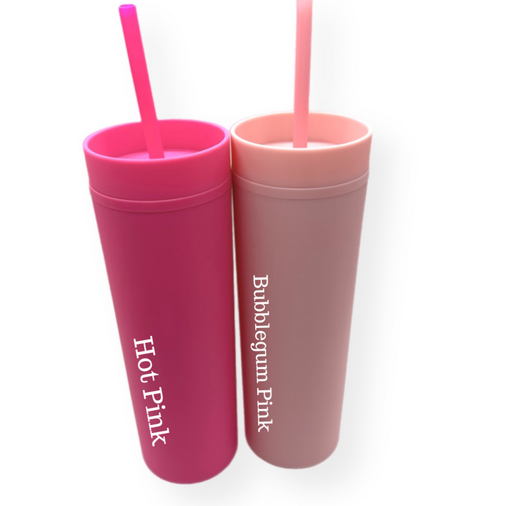 Skinny Tumbler with Straw 16 oz- 31 Colour Shades