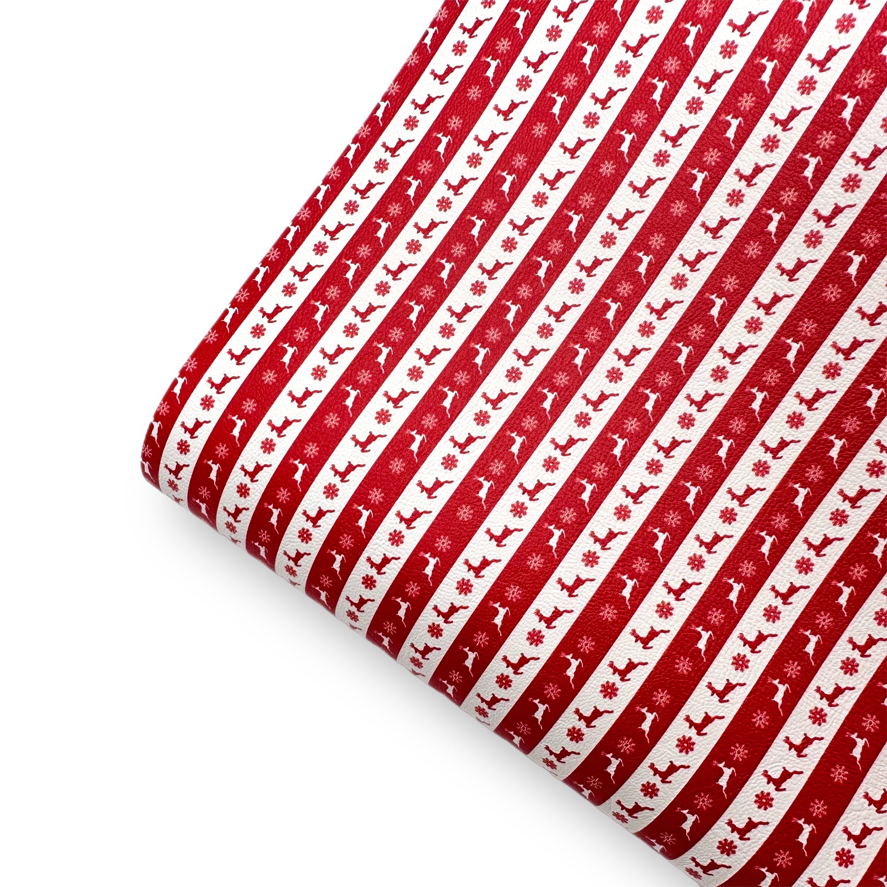 Scandi Xmas Reindeers Premium Faux Leather Fabric Sheets
