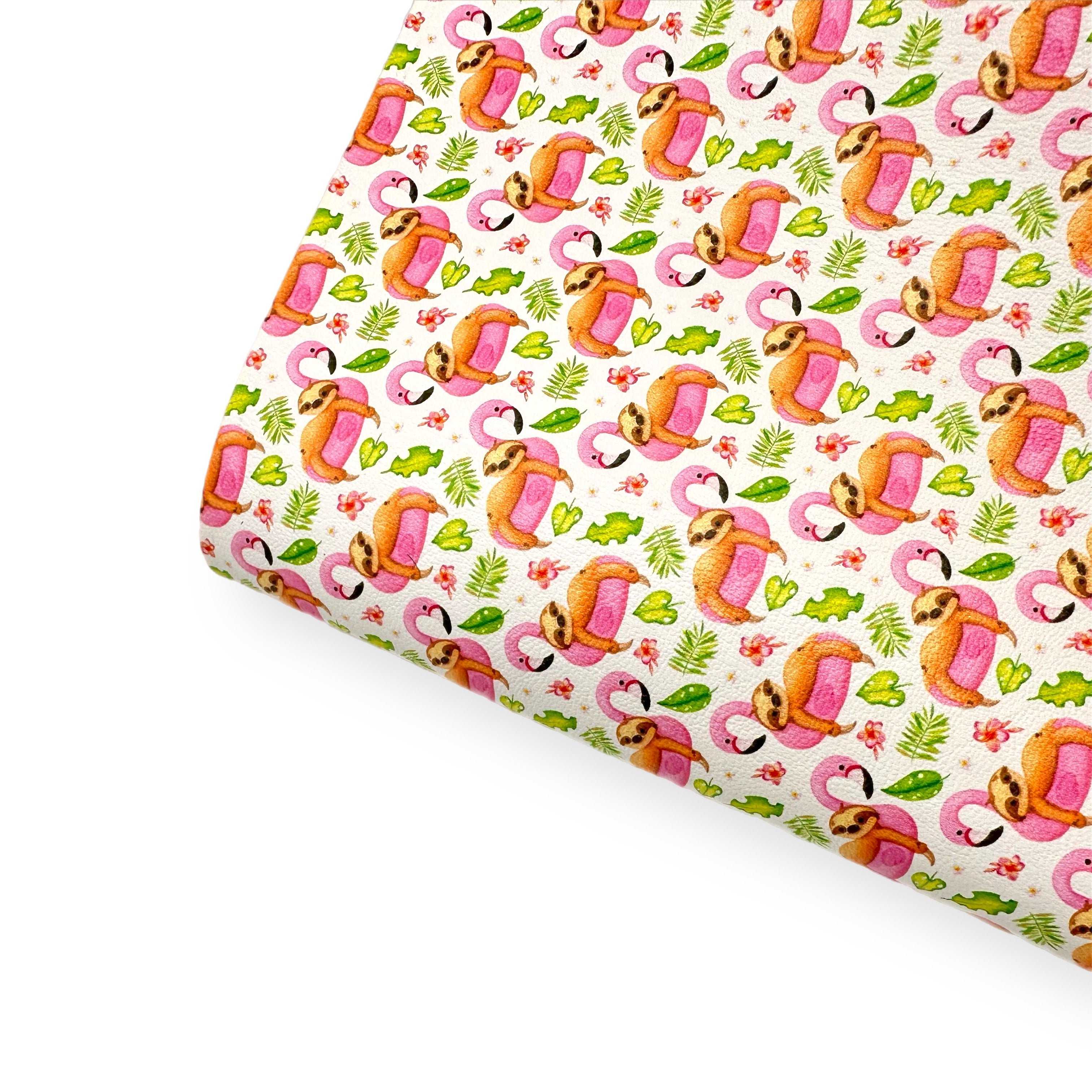 Sloth & Flamingo Tropics Premium Faux Leather Fabric