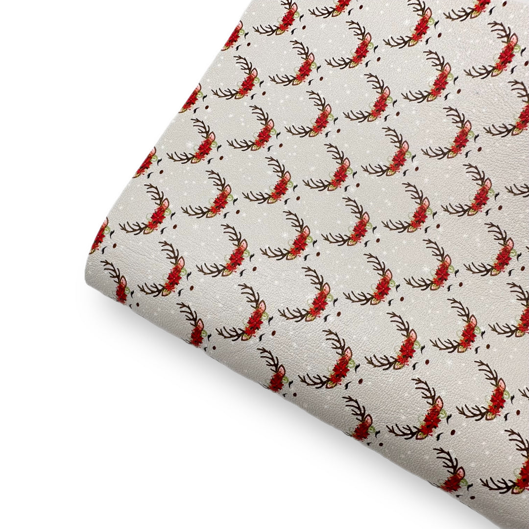 Sleepy Eyes Reindeer Premium Faux Leather Fabric Sheets