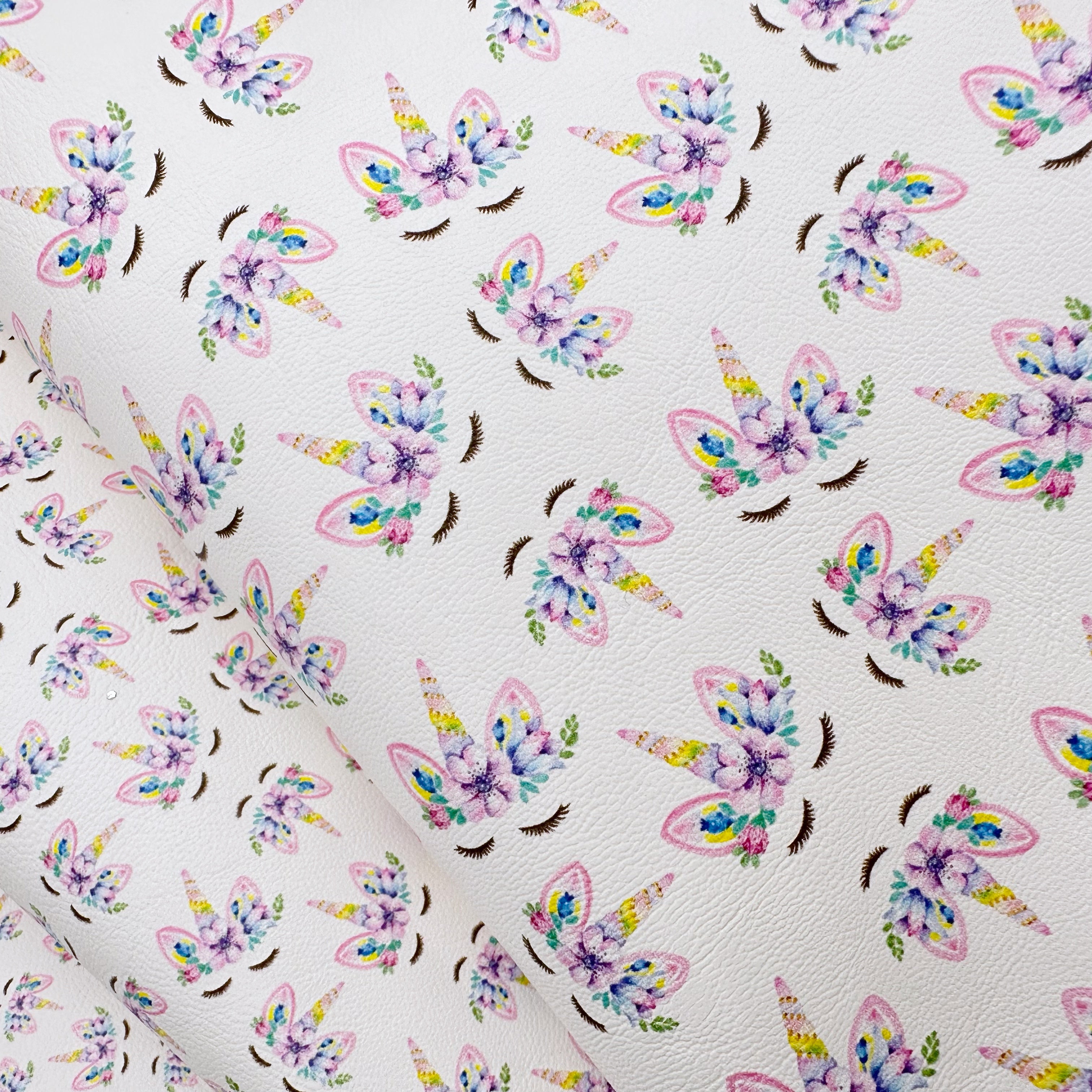 Sleepy Unicorn Mix Up- Multi Directional- Premium Faux Leather Fabric Sheets
