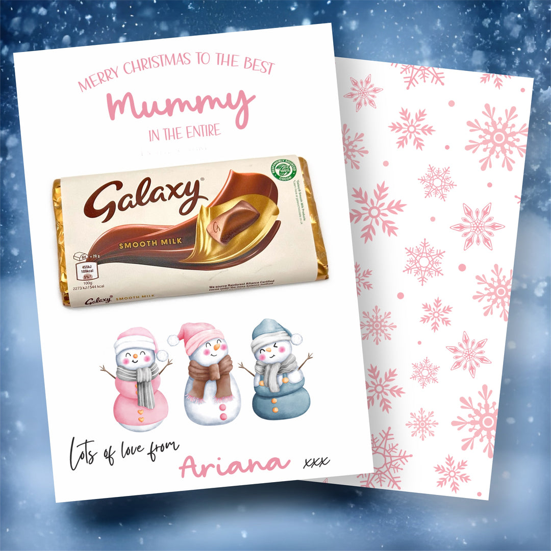 Best in the Galaxy ‘Pink Snowman Version’ Luxury Double Sided Personalised Christmas Canvas