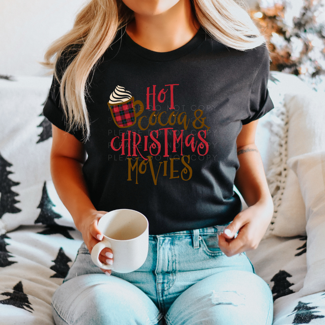 Hot cocoa & Christmas Movies DTF Full Colour Transfers