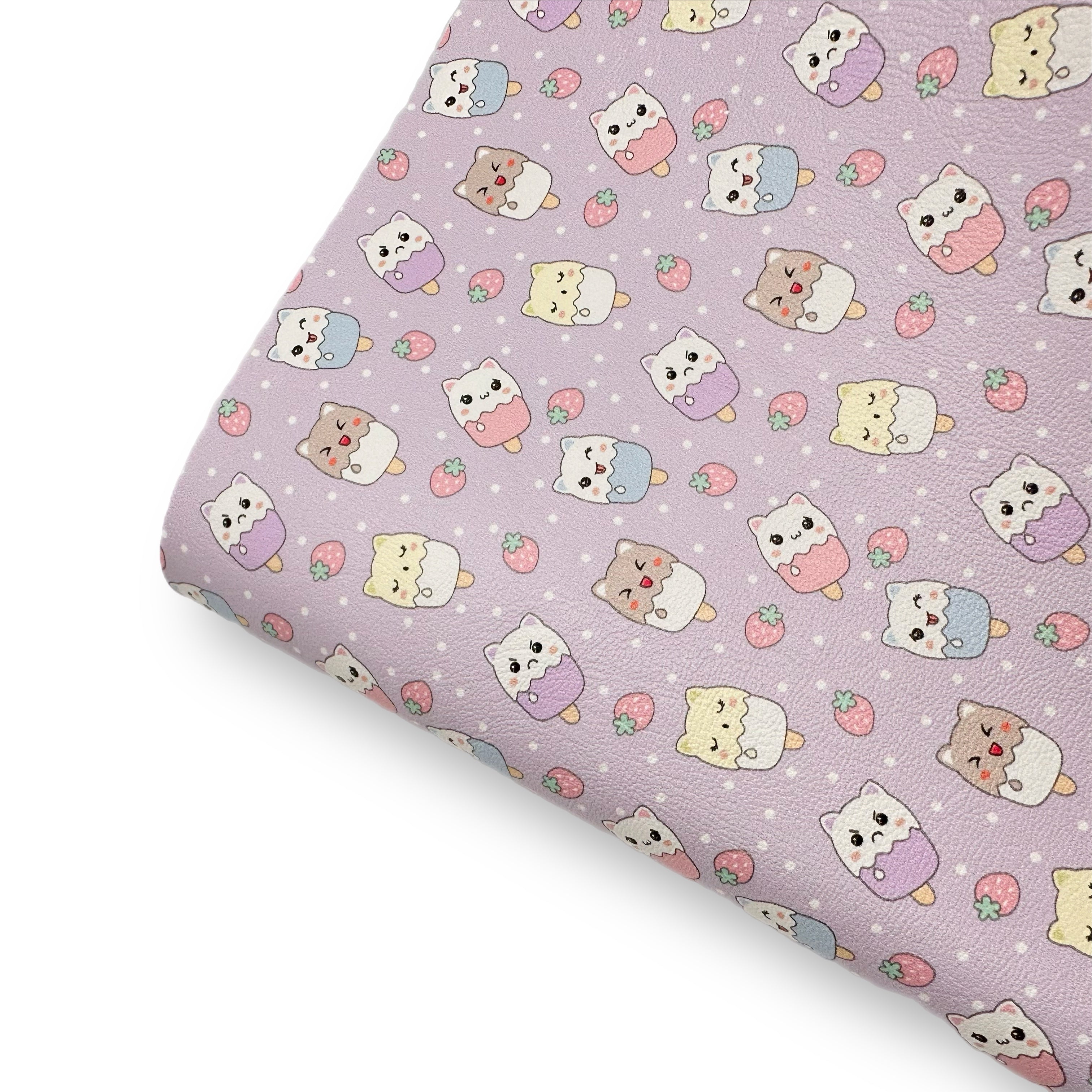 Sweet Kitty Lollies Premium Faux Leather Fabric