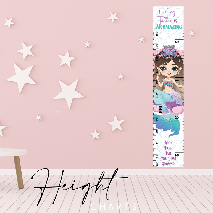 Mermaid Height Charts with optional personalisation