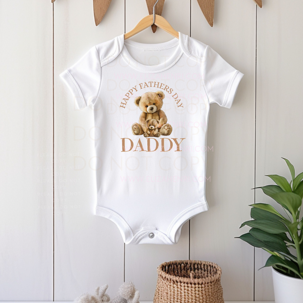 Happy Father’s Day Daddy Teddy Bear Neutral DTF Full Colour Transfers