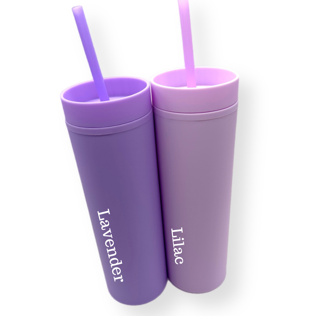 Skinny Tumbler with Straw 16 oz- 31 Colour Shades