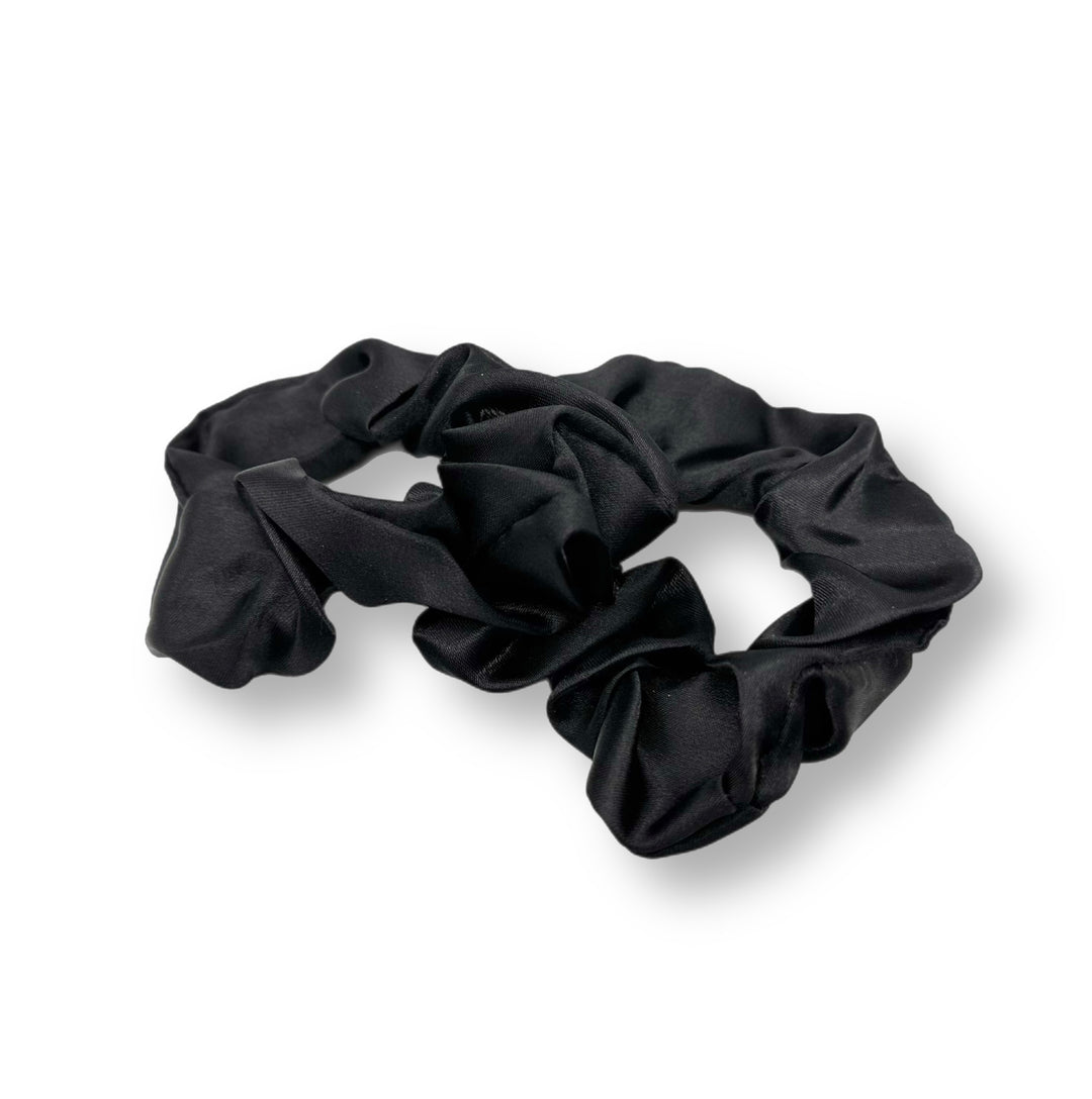 Black Satin Scrunchies