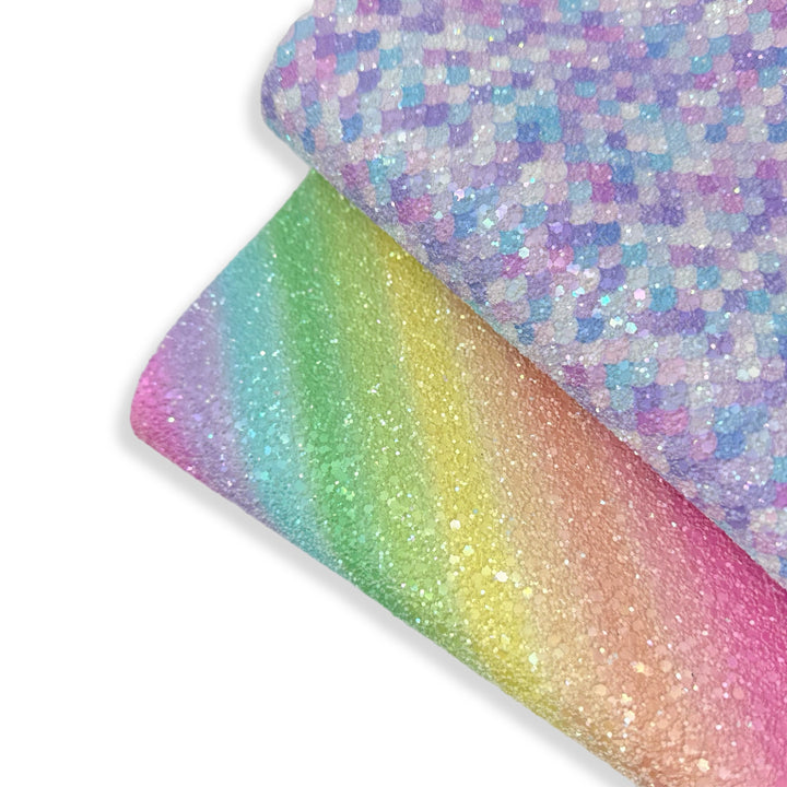 Bubblegum Mermaid Scales Chunky Glitter Fabric