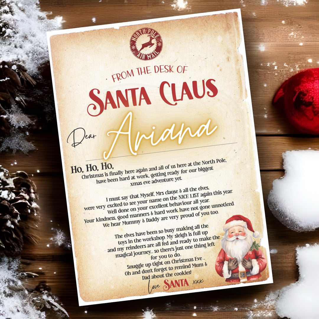 Exclusive Letter From Santa Claus Luxury Personalised Christmas Canvas