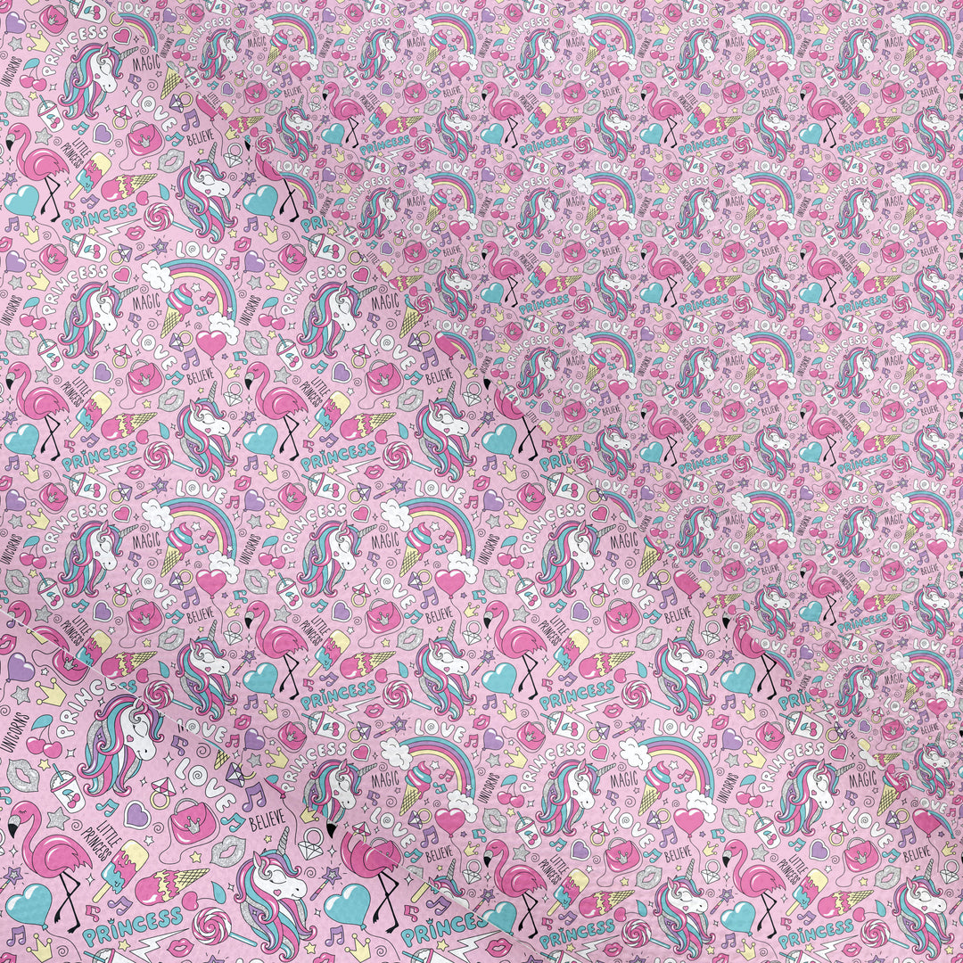 Pink Cool Princess Canvas Lux Premium Printed Fabric- 3 Sizes