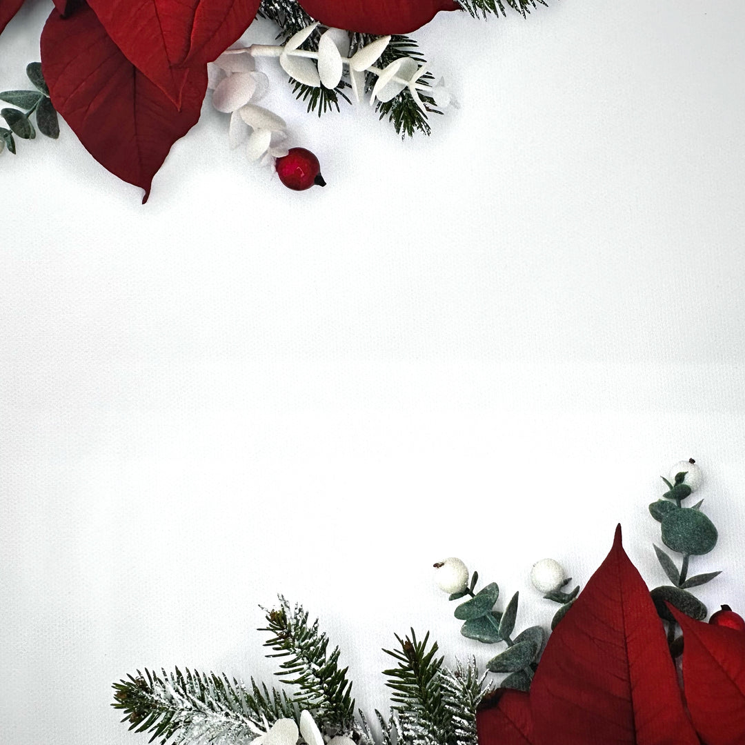 Christmas Red Florals Canvas Photography Background