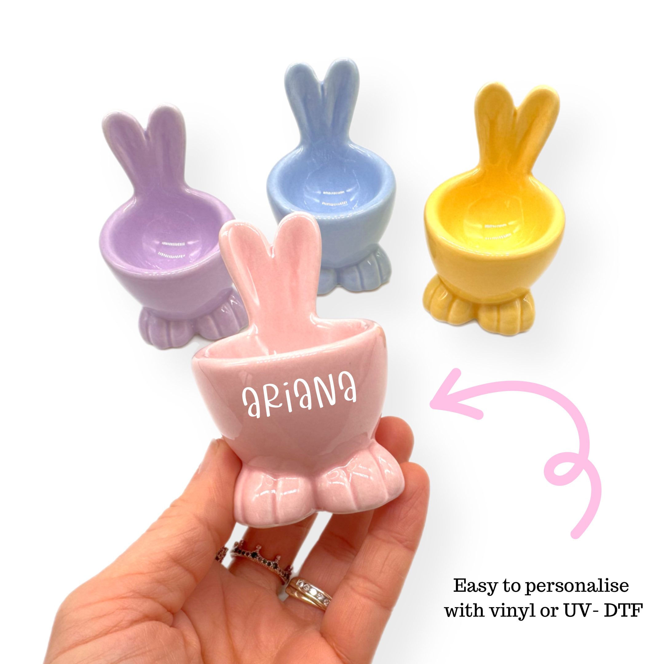Pastel Easter Bunny Egg Cups