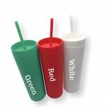 Skinny Tumbler with Straw 16 oz- 31 Colour Shades