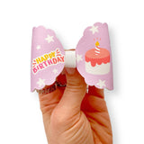 Happy Birthday 3.5” | Pre Cut DIY Hair Bow Loops