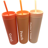 Skinny Tumbler with Straw 16 oz- 31 Colour Shades