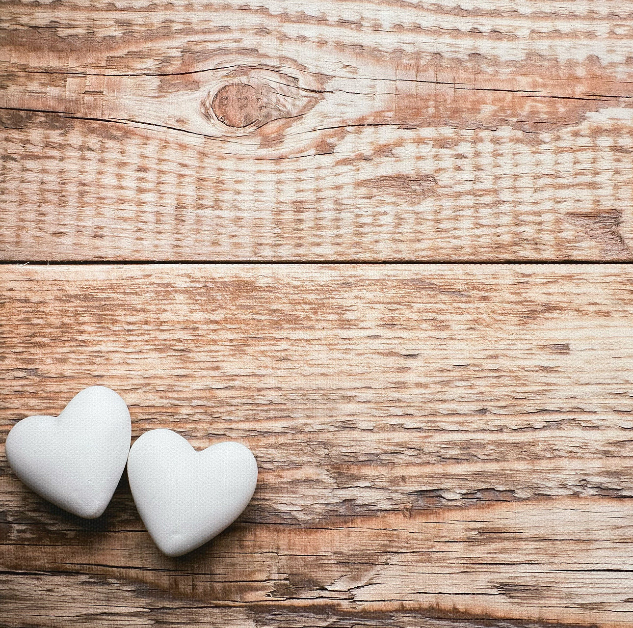 White Hearts Wooden Effect Canvas Photography Background