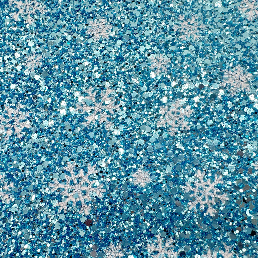 Limited Edition Frozen Snowflakes Chunky Glitter Fabric